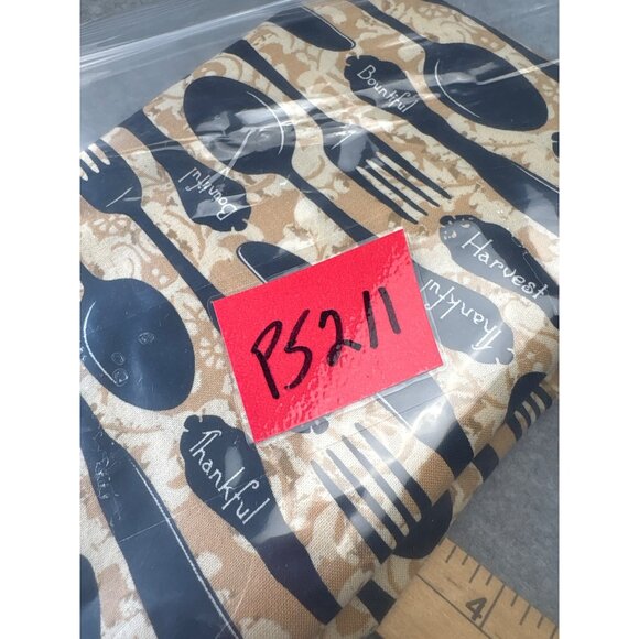 Thankful Harvest Bountiful Utensil Pattern Cotton Fabric 1/2 yard x 42" - Picture 9 of 9